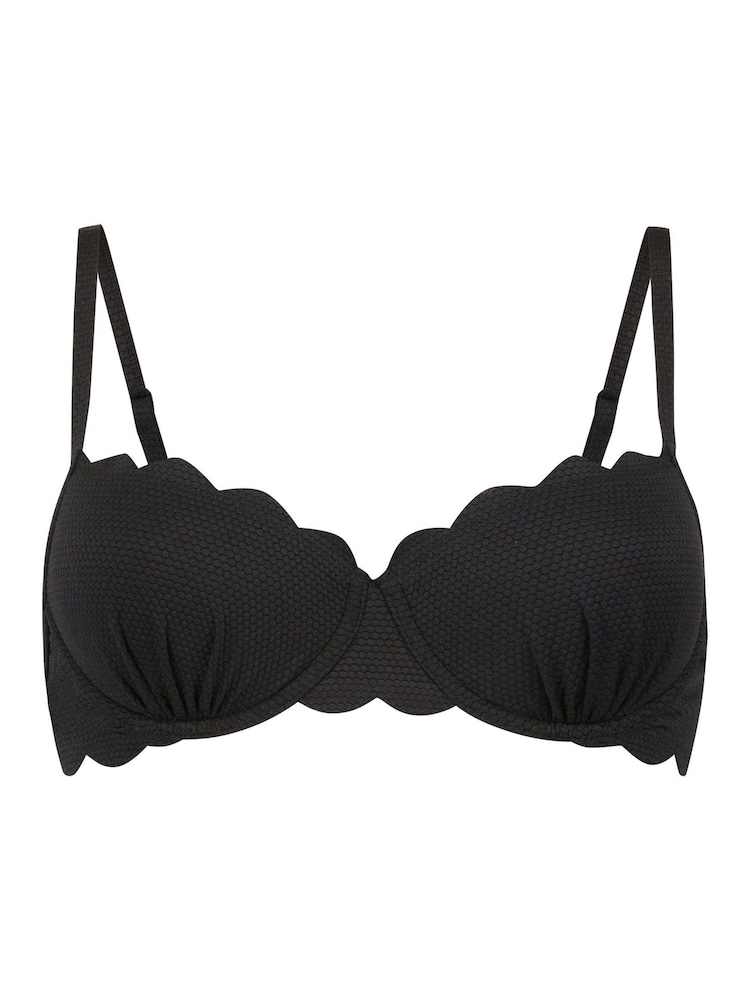 Hunkemöller Black Scallop Padded Bikini Top - Image 5 of 5