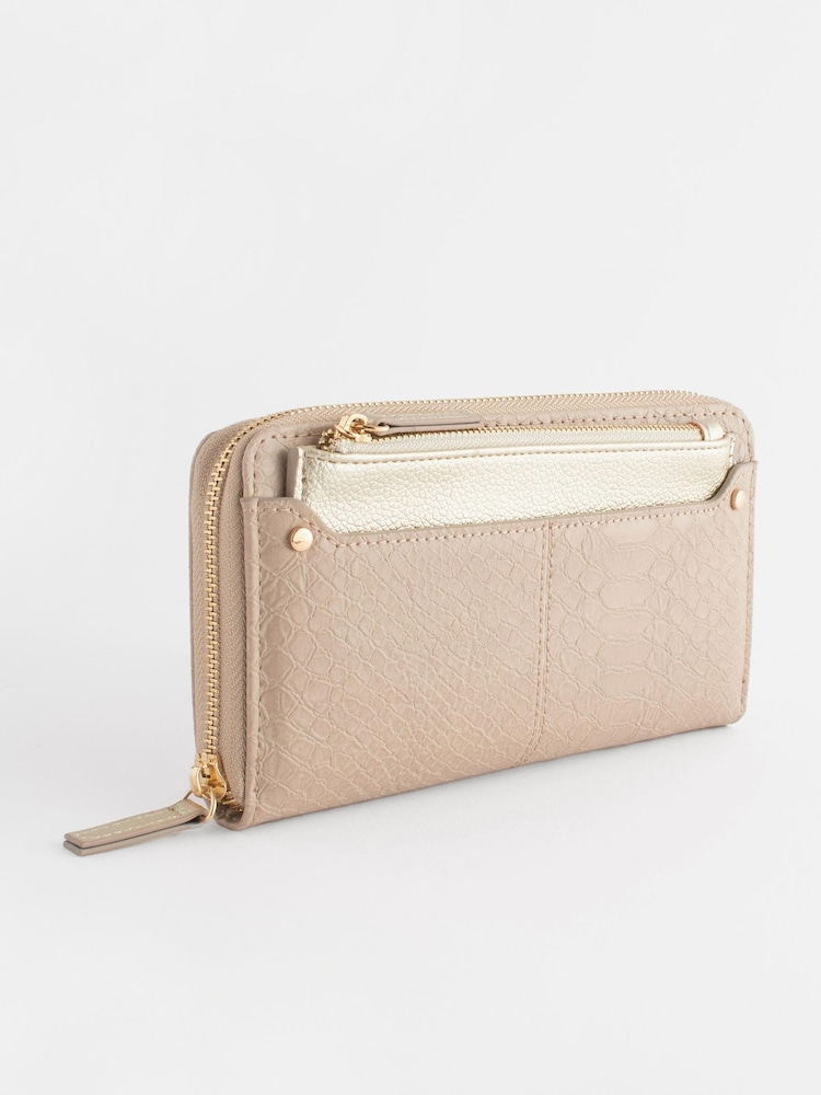 Nude Large Purse With Pull-Out Zip Coin Purse - Image 1 of 6