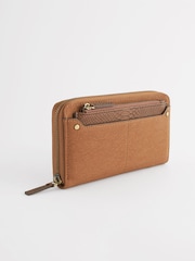 Tan Brown Large Purse With Pull-Out Zip Coin Purse - Image 1 of 6