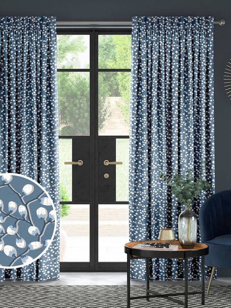 Blue Walsh Made To Measure 100% Cotton Curtains - Image 1 of 9