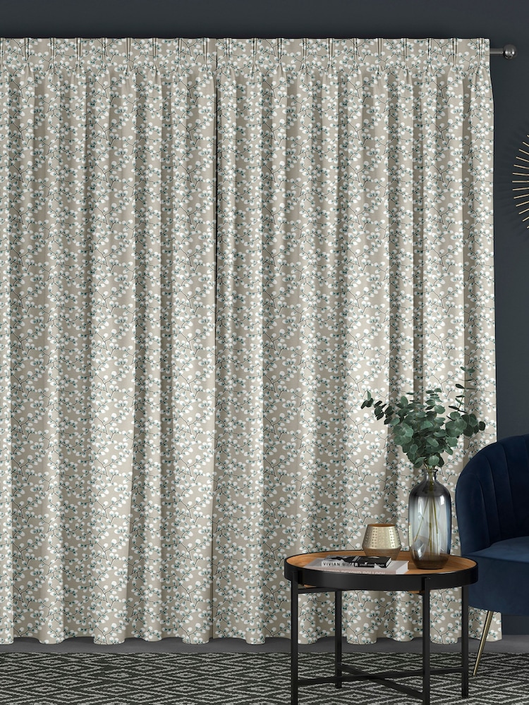 Seafoam Blue Walsh Made To Measure 100% Cotton Curtains - Image 2 of 9