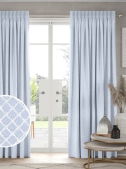 Ice Blue Kyoto Made To Measure Curtains - Image 1 of 9