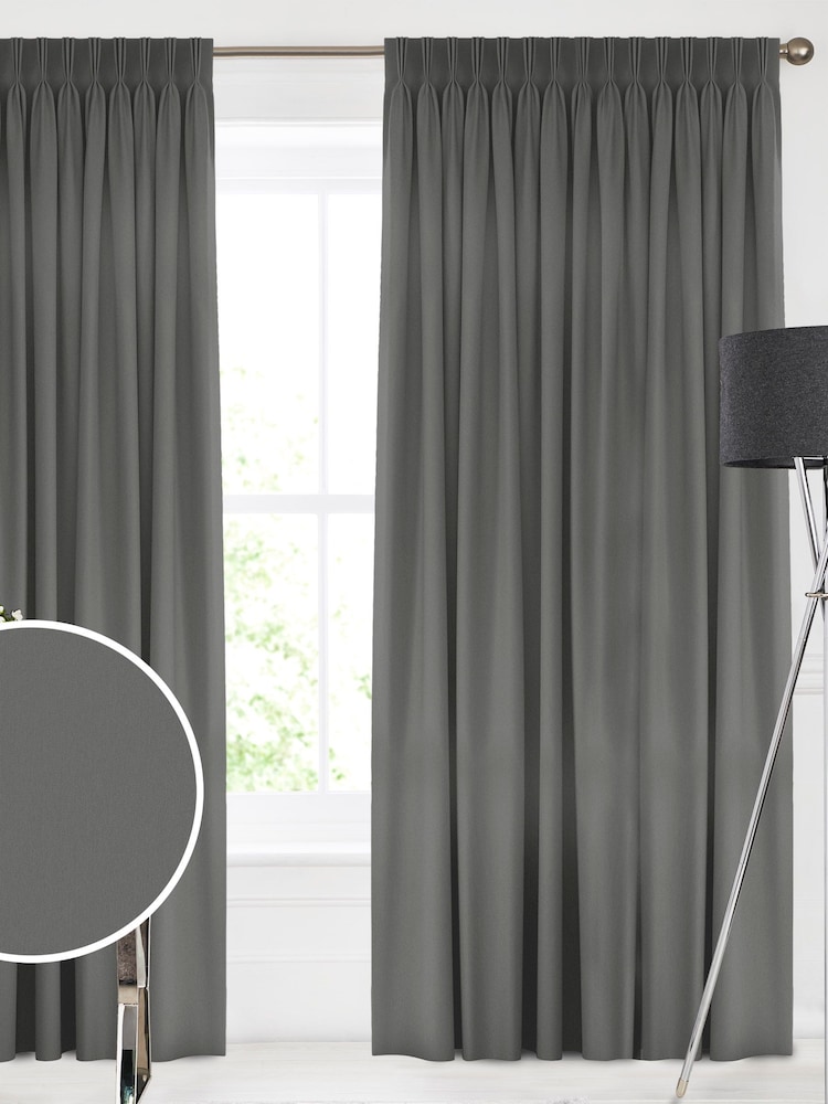 Smoke Grey Montero Velvet Made To Measure Curtains - Image 1 of 9