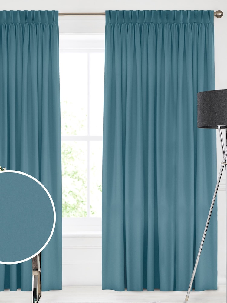 Spa Blue Montero Velvet Made To Measure Curtains - Image 1 of 9