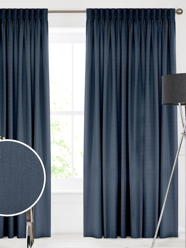 Denim Blue Trella Made To Measure Curtains - Image 1 of 9