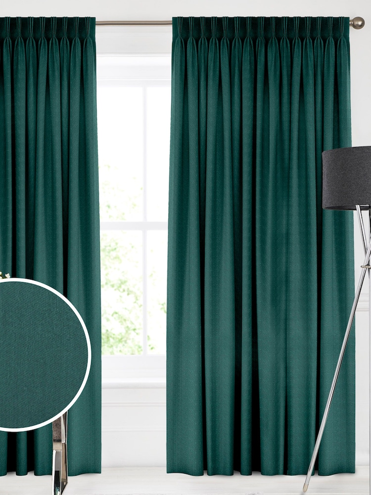 Peacock Green Trella Made To Measure Curtains - Image 1 of 9 Peacock Green Trella Made To Measure Curtains - Image 1 of 9