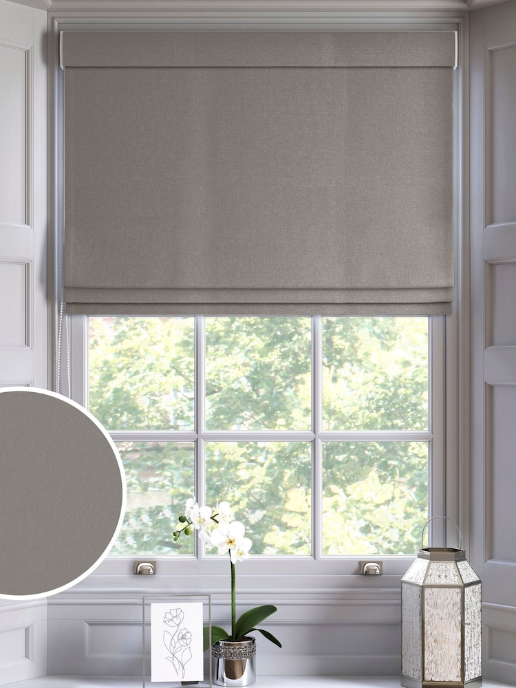 Natural Dove Montero Velvet Made To Measure Roman Blinds - Image 1 of 6