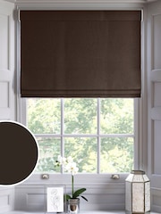 Espresso Brown Montero Velvet Made To Measure Roman Blinds - Image 1 of 6