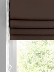 Espresso Brown Montero Velvet Made To Measure Roman Blinds - Image 2 of 6