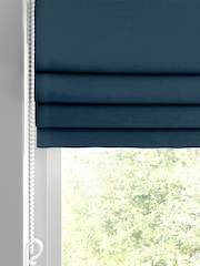 Indigo Blue Montero Velvet Made To Measure Roman Blinds - Image 2 of 6