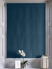 Indigo Blue Montero Velvet Made To Measure Roman Blinds - Image 5 of 6