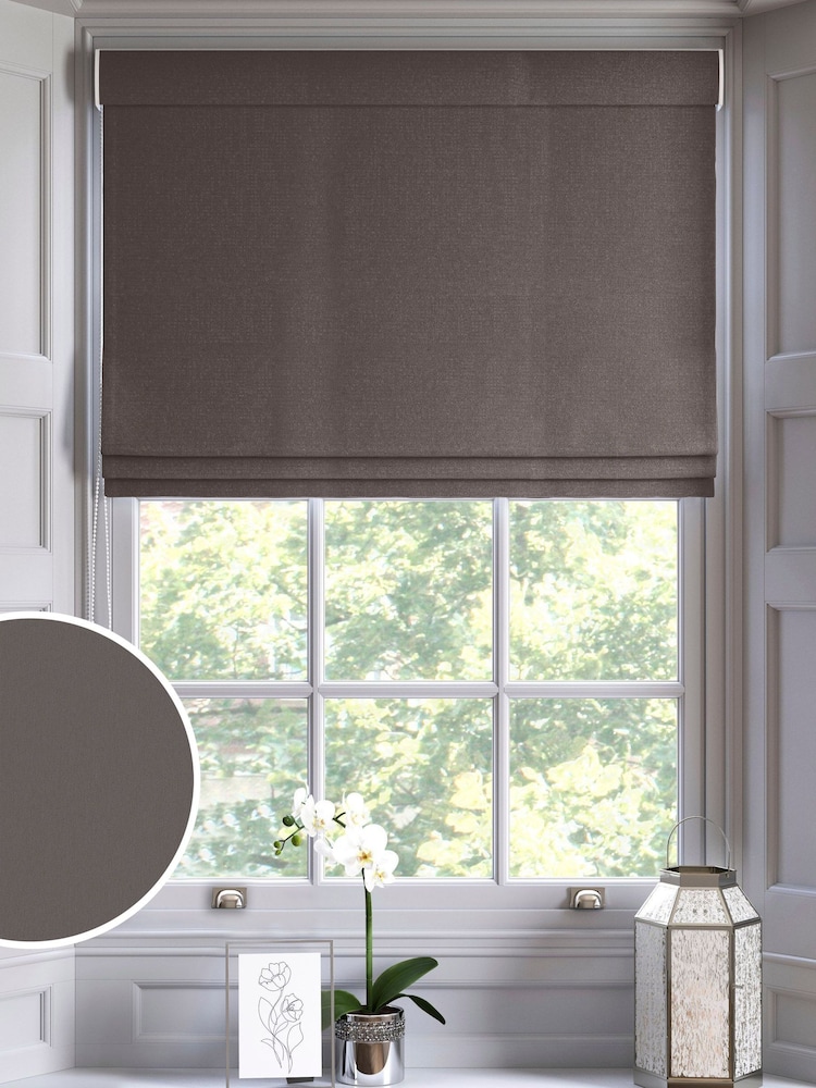 Natural Mushroom Montero Velvet Made To Measure Roman Blinds - Image 1 of 6