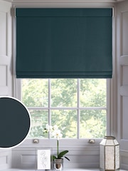 Peacock Teal Montero Velvet Made To Measure Roman Blinds - Image 1 of 6