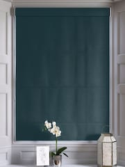 Peacock Teal Montero Velvet Made To Measure Roman Blinds - Image 5 of 6