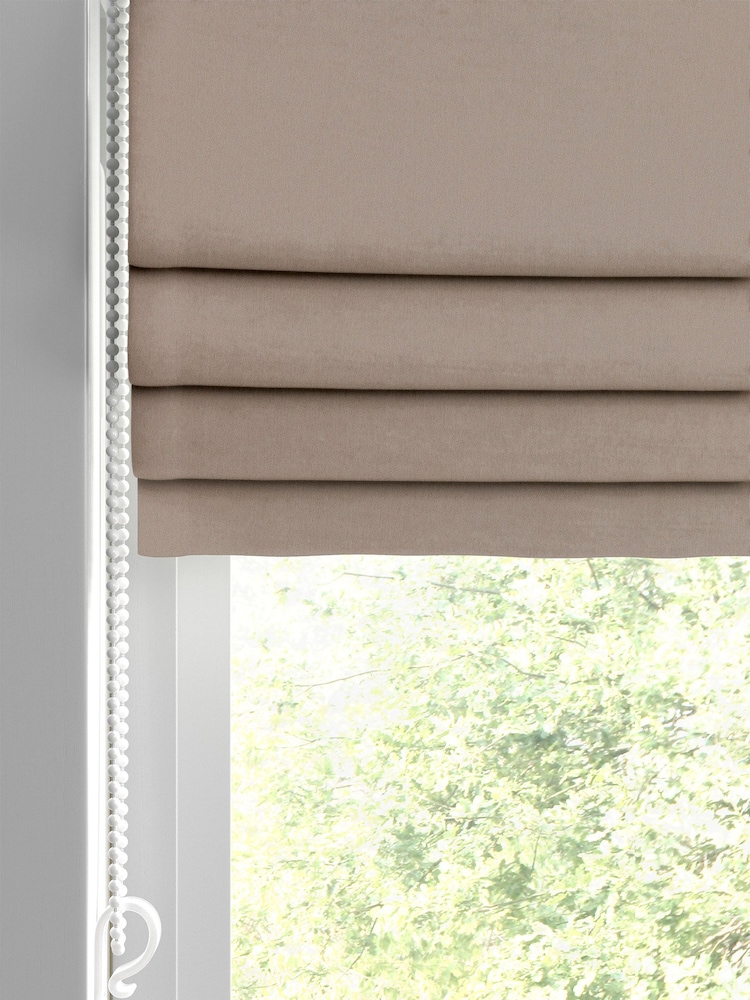 Putty Natural Montero Velvet Made To Measure Roman Blinds - Image 2 of 6