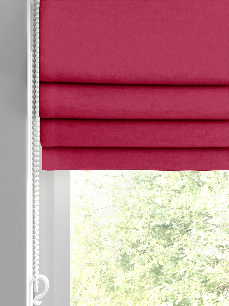 Scarlet Red Montero Velvet Made To Measure Roman Blinds - Image 2 of 6