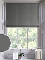 Smoke Grey Montero Velvet Made To Measure Roman Blinds - Image 1 of 6
