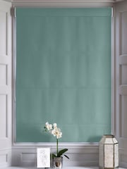 Teal Blue Montero Velvet Made To Measure Roman Blind - Image 5 of 6