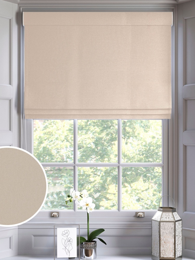 Vanilla Cream Montero Velvet Made To Measure Roman Blinds - Image 1 of 6