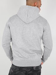 Alpha Industries Grey 100% Cotton Basic Small Logo Heather Hoodie - Image 2 of 7