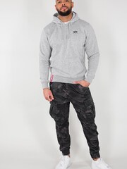 Alpha Industries Grey 100% Cotton Basic Small Logo Heather Hoodie - Image 3 of 7