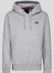 Alpha Industries Grey 100% Cotton Basic Small Logo Heather Hoodie - Image 4 of 7