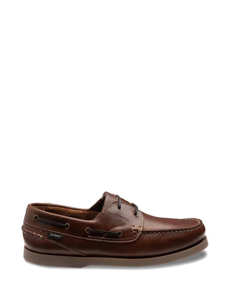 Voščeno rjava barva - Loake Lymington Eyelet Boat čevlji - Slika 1 iz 4