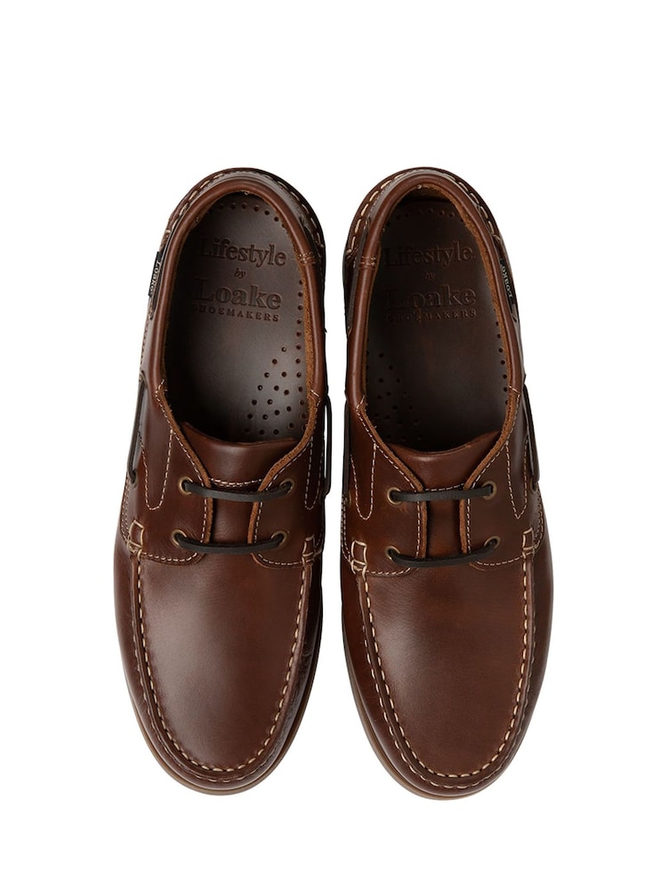 Voščeno rjava barva - Loake Lymington Eyelet Boat čevlji - Slika 4 iz 4