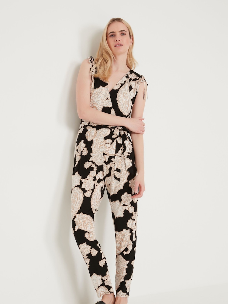 M&Co Black Paisley Print Jumpsuit - Image 1 of 6