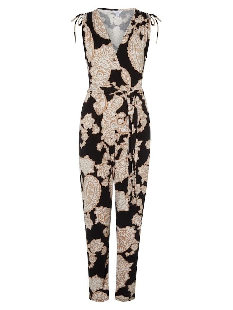 M&Co Black Paisley Print Jumpsuit - Image 6 of 6