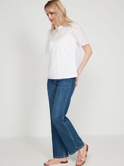 M&Co White Broderie Woven Top - Image 4 of 6