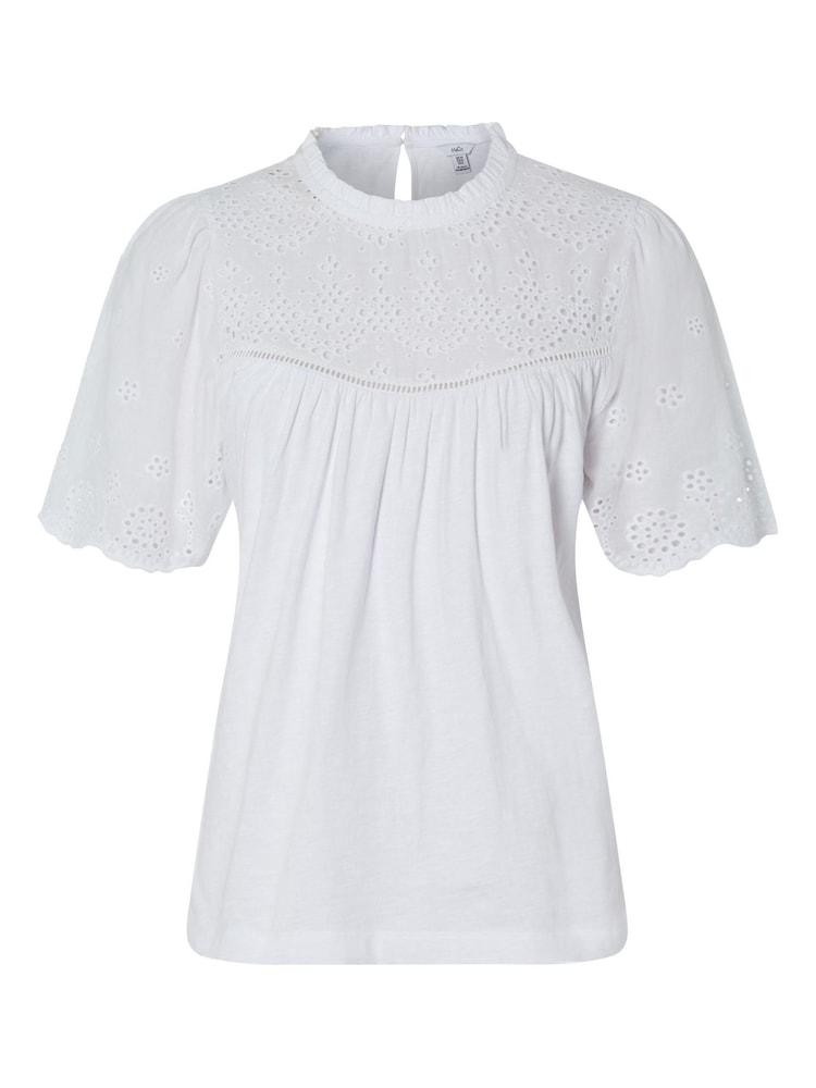 M&Co White Broderie Woven Top - Image 6 of 6