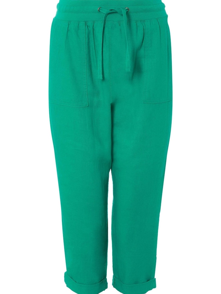 M&Co Green Petite Cropped Linen Trousers - Image 5 of 5