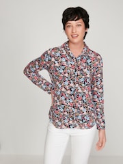 M&co Jersey-Hemd mit Blumenprint, Schwarz, Kurzgrösse - Bild 1 von 5