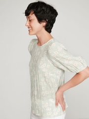 M&co Petite Bluse mit Vichykaros, Grün - Bild 2 von 6