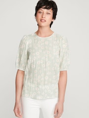 M&co Petite Bluse mit Vichykaros, Grün - Bild 3 von 6