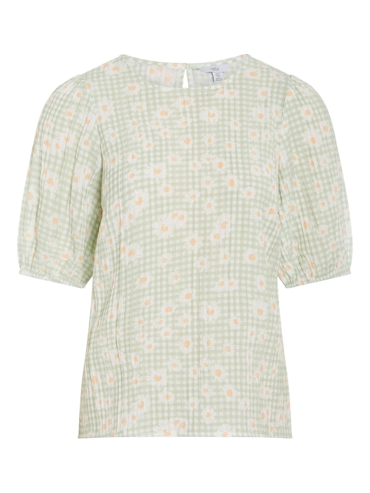 M&co Petite Bluse mit Vichykaros, Grün - Bild 6 von 6