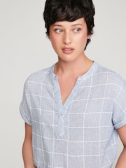 M&Co Blue Petite Check Top - Image 4 of 6