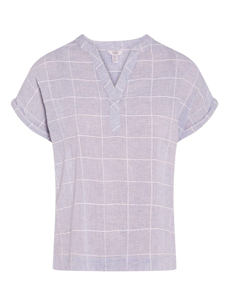 M&Co Blue Petite Check Top - Image 6 of 6 M&Co Blue Petite Check Top - Image 6 of 6