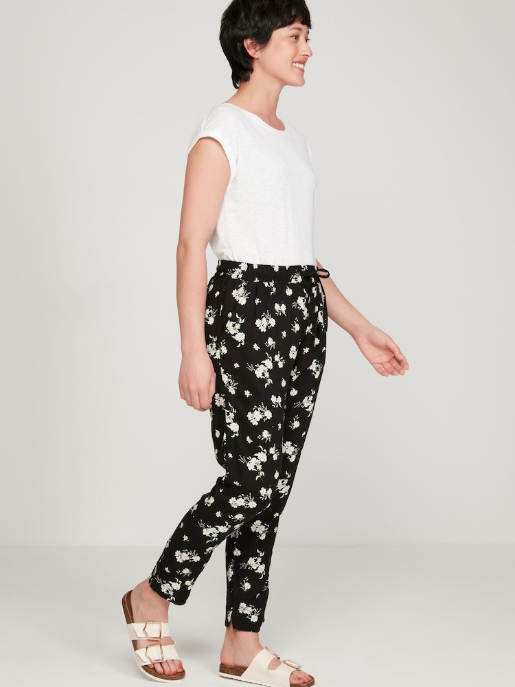 M&co Geblümte Hose, Schwarz (Kurzgröße) - Bild 2 von 4