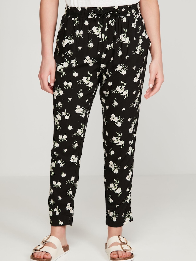 M&co Geblümte Hose, Schwarz (Kurzgröße) - Bild 4 von 4