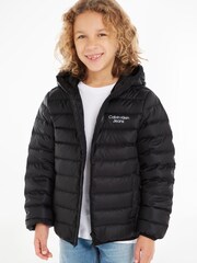 Calvin Klein Jeans Boys Black Down Logo Jacket - Image 1 of 7