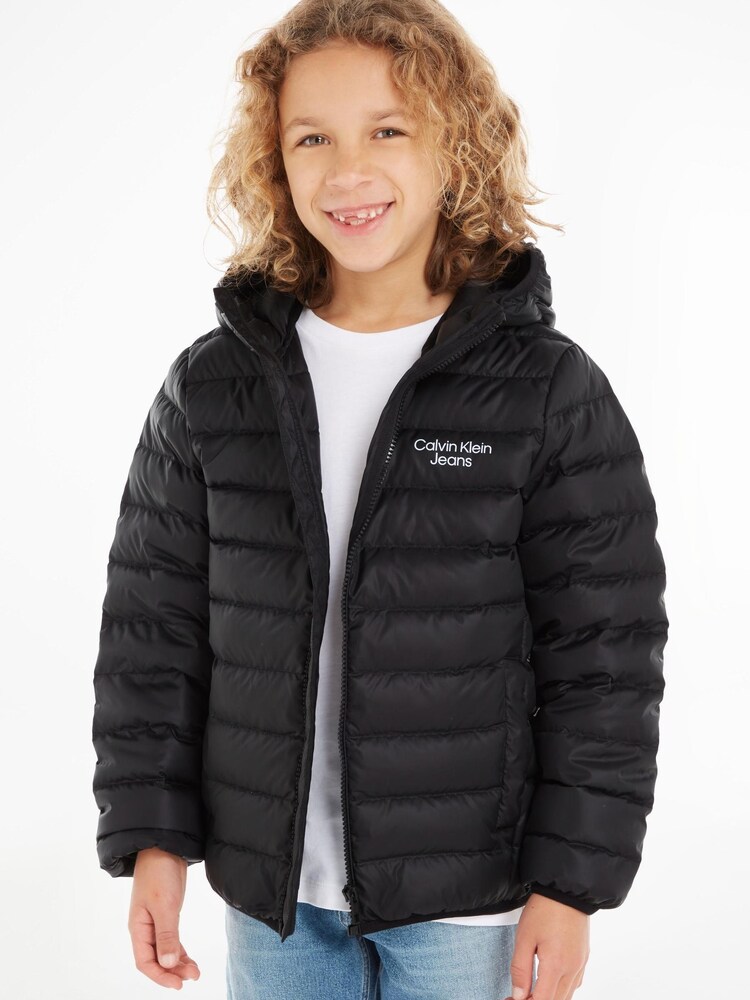 Calvin Klein Jeans Boys Black Down Logo Jacket - Image 1 of 7