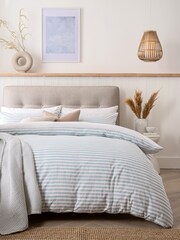2 Pack Blue Stripe Reversible Duvet Cover and Pillowcase Set - Image 3 of 9