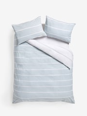 2 Pack Blue Stripe Reversible Duvet Cover and Pillowcase Set - Image 8 of 9