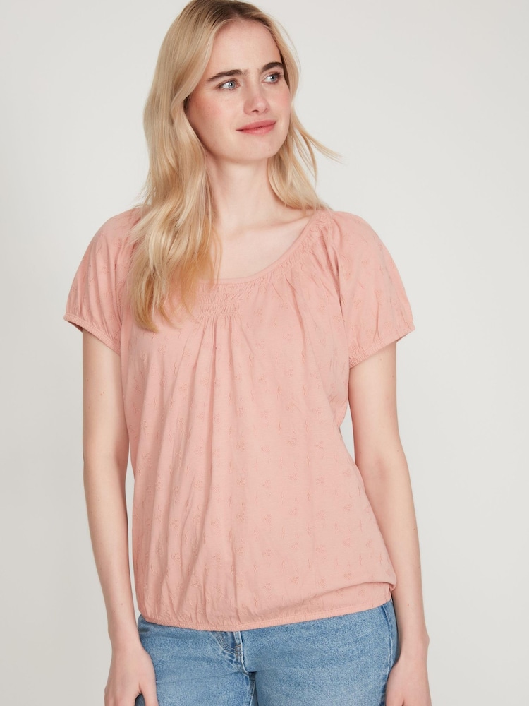 M&co Boho-Top mit Lochstickerei, Pink - Bild 2 von 6