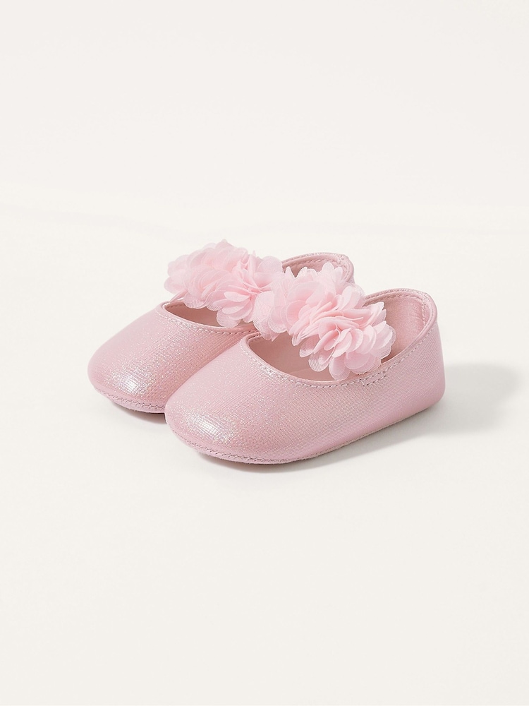 Monsoon Pink Shimmer Corsage Booties - Image 1 of 3 Monsoon Pink Shimmer Corsage Booties - Image 1 of 3