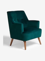 Soft Velvet Juniper Teal Carter Armchair - Image 6 of 9