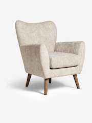Chunky Chenille Oyster Natural Wilson II Highback Armchair - Image 3 of 9