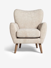 Chunky Chenille Oyster Natural Wilson II Highback Armchair - Image 6 of 9